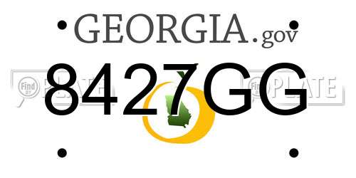 8427GG Georgia License Plate