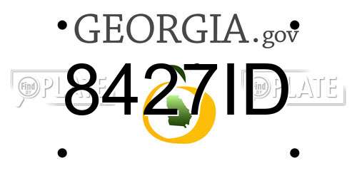 8427ID Georgia License Plate