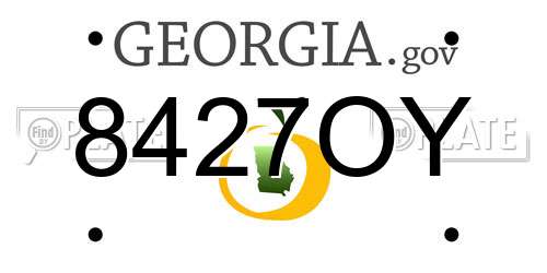 8427OY Georgia License Plate