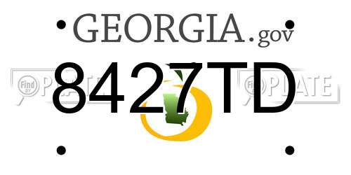 8427TD Georgia License Plate