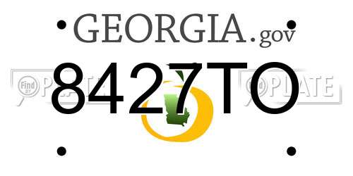 8427TO Georgia License Plate