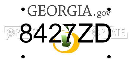 8427ZD Georgia License Plate