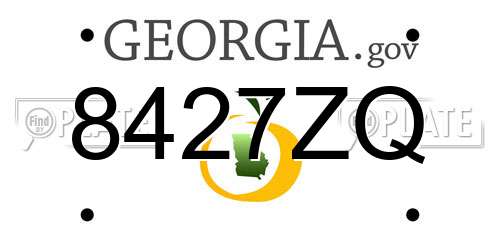 8427ZQ Georgia License Plate