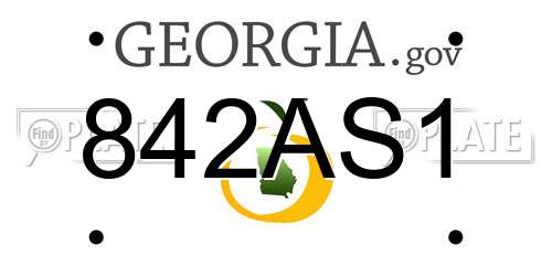 842AS1 Georgia License Plate
