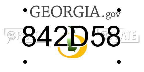 842D58 Georgia License Plate