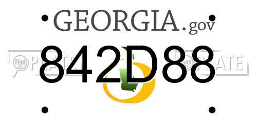 842D88 Georgia License Plate