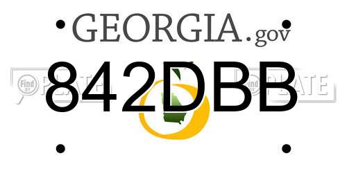 842DBB Georgia License Plate