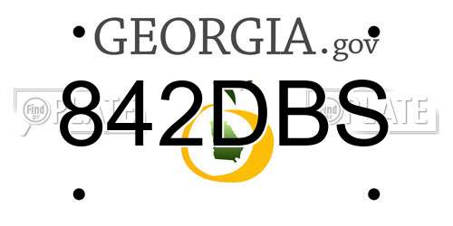 842DBS Georgia License Plate