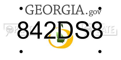 842DS8 Georgia License Plate