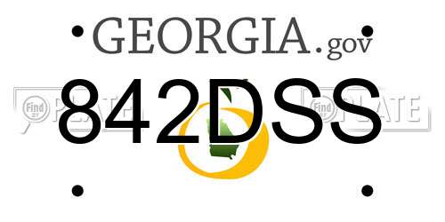 842DSS Georgia License Plate
