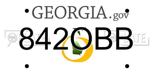 842OBB Georgia License Plate