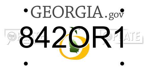 842OR1 Georgia License Plate