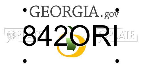 842ORI Georgia License Plate