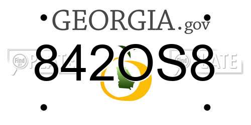 842OS8 Georgia License Plate