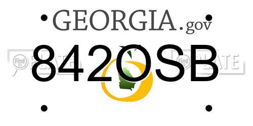 842OSB Georgia License Plate