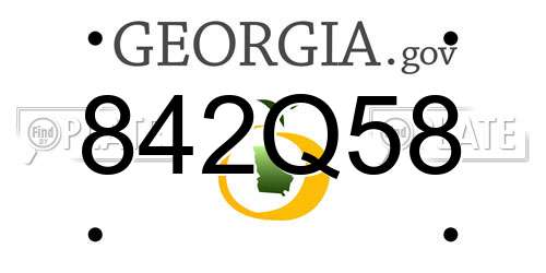 842Q58 Georgia License Plate