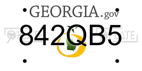 842QB5 Georgia License Plate