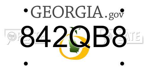 842QB8 Georgia License Plate