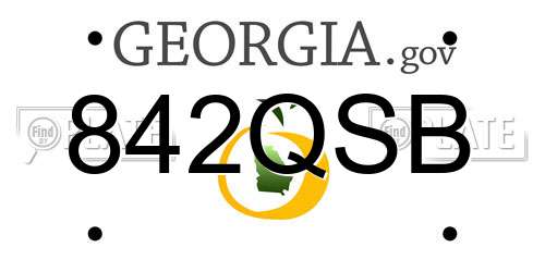 842QSB Georgia License Plate