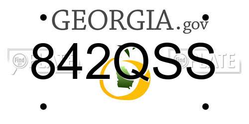842QSS Georgia License Plate