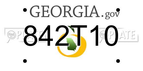 842T10 Georgia License Plate