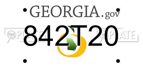 842T20 Georgia License Plate