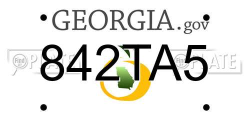 842TA5 Georgia License Plate