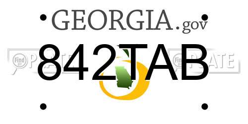 842TAB Georgia License Plate