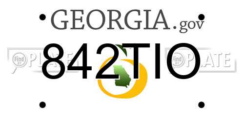 842TIO Georgia License Plate