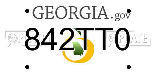 842TT0 Georgia License Plate