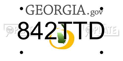 842TTD Georgia License Plate