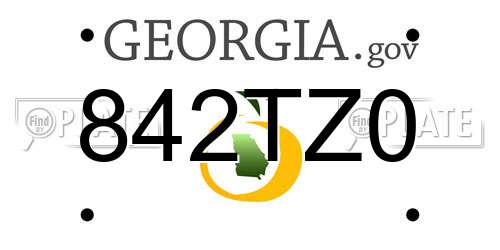 842TZ0 Georgia License Plate