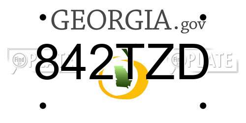 842TZD Georgia License Plate