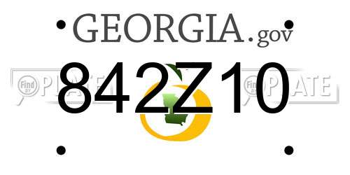 842Z10 Georgia License Plate