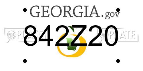 842Z20 Georgia License Plate