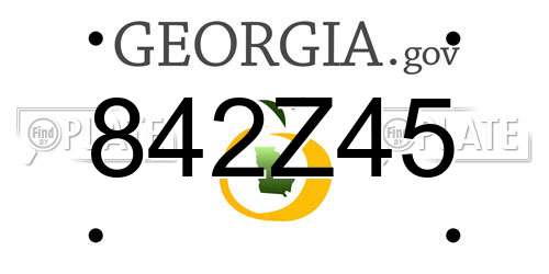 842Z45 Georgia License Plate
