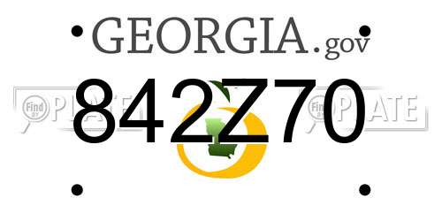 842Z70 Georgia License Plate