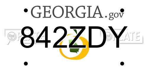 842ZDY Georgia License Plate