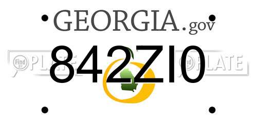 842ZI0 Georgia License Plate