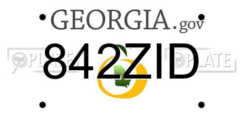 842ZID Georgia License Plate