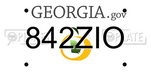 842ZIO Georgia License Plate