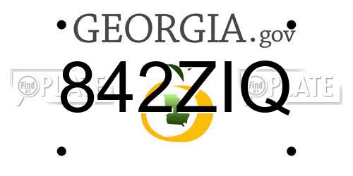 842ZIQ Georgia License Plate