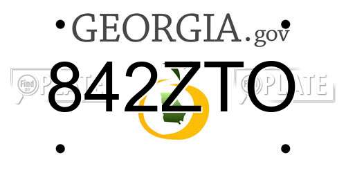 842ZTO Georgia License Plate