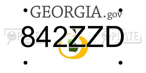 842ZZD Georgia License Plate