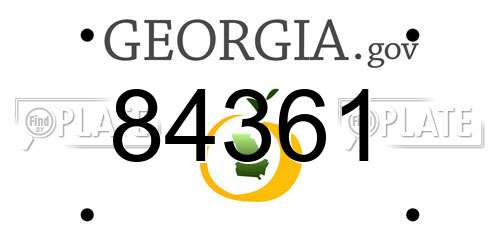 84361 Georgia License Plate