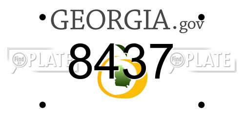 8437 Georgia License Plate
