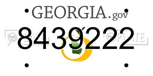 8439222 Georgia License Plate