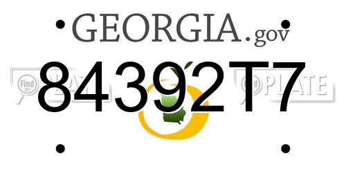 84392T7 Georgia License Plate