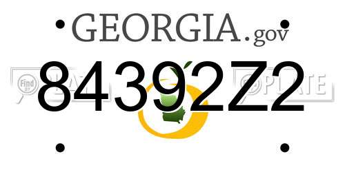 84392Z2 Georgia License Plate