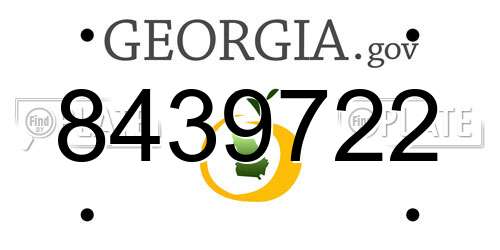 8439722 Georgia License Plate